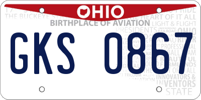 OH license plate GKS0867