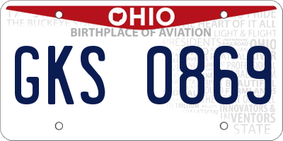 OH license plate GKS0869