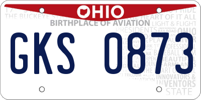 OH license plate GKS0873