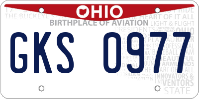 OH license plate GKS0977