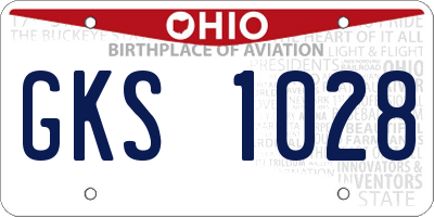 OH license plate GKS1028