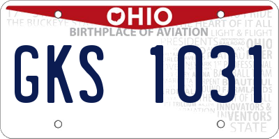 OH license plate GKS1031