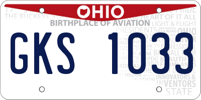 OH license plate GKS1033