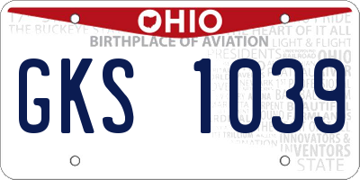 OH license plate GKS1039