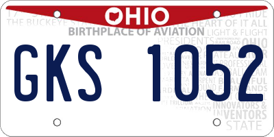 OH license plate GKS1052