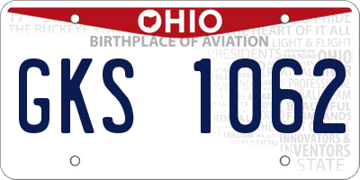 OH license plate GKS1062