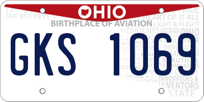 OH license plate GKS1069