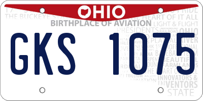 OH license plate GKS1075