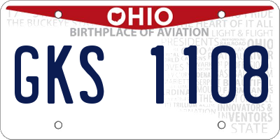 OH license plate GKS1108