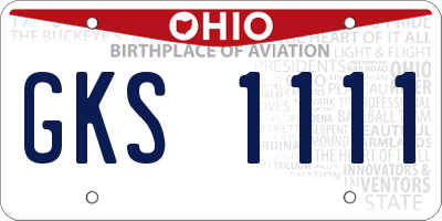 OH license plate GKS1111
