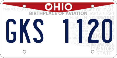 OH license plate GKS1120