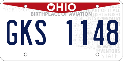 OH license plate GKS1148
