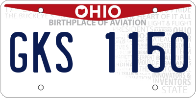 OH license plate GKS1150