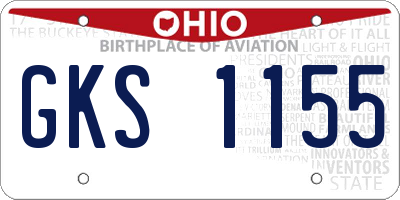 OH license plate GKS1155
