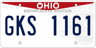OH license plate GKS1161
