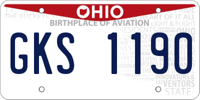 OH license plate GKS1190