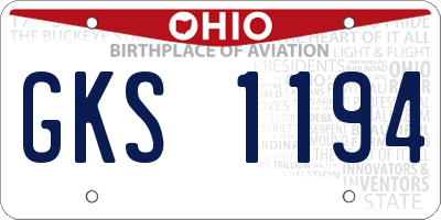 OH license plate GKS1194