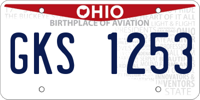 OH license plate GKS1253
