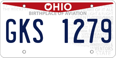 OH license plate GKS1279