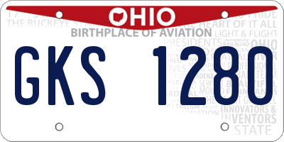 OH license plate GKS1280