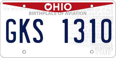 OH license plate GKS1310