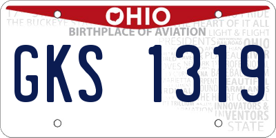 OH license plate GKS1319