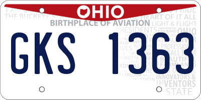 OH license plate GKS1363