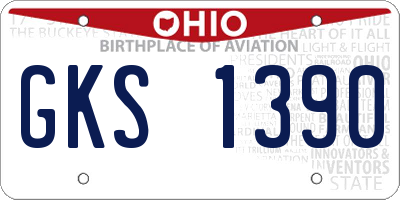 OH license plate GKS1390