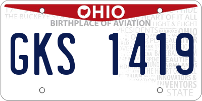 OH license plate GKS1419