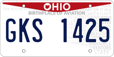 OH license plate GKS1425