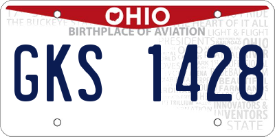 OH license plate GKS1428