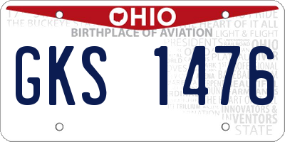 OH license plate GKS1476