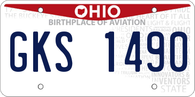 OH license plate GKS1490