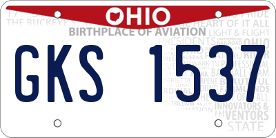 OH license plate GKS1537