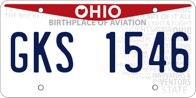 OH license plate GKS1546