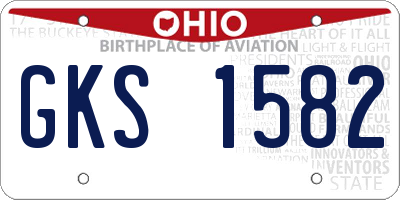 OH license plate GKS1582