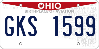 OH license plate GKS1599