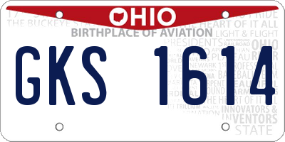 OH license plate GKS1614