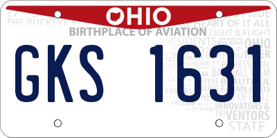 OH license plate GKS1631
