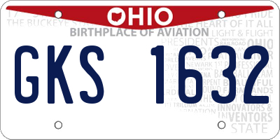 OH license plate GKS1632