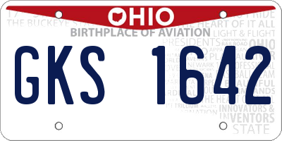 OH license plate GKS1642