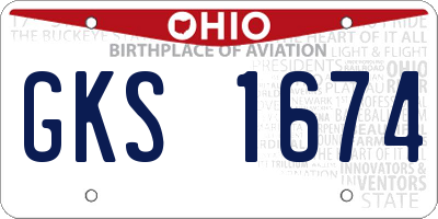 OH license plate GKS1674