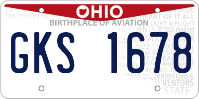 OH license plate GKS1678