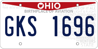OH license plate GKS1696