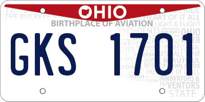 OH license plate GKS1701