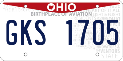 OH license plate GKS1705