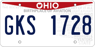OH license plate GKS1728