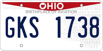 OH license plate GKS1738