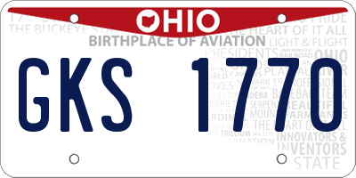 OH license plate GKS1770