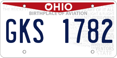 OH license plate GKS1782